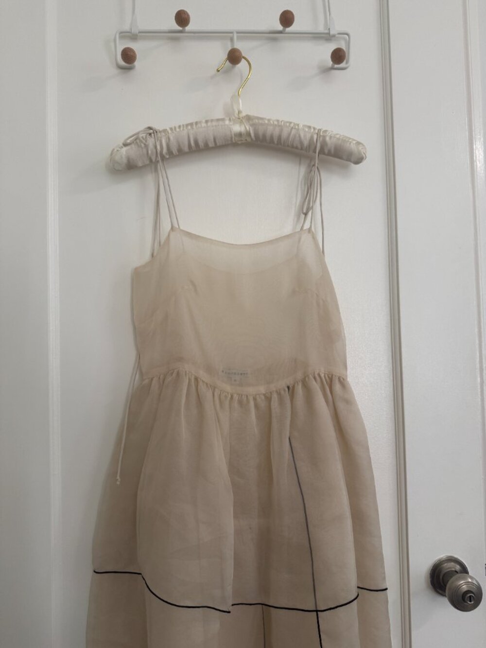 Kamperett organza midi dress (ivory, XS) - Picture 3 of 6